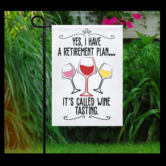 RETIREMENT Yard Flag Sign - Choose 1 of 3 - Wine, Circus, Enjoy Retireme… - Picture 1 of 3